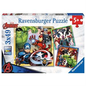 Ravensburger Marvel Avengers Assemble 3x 49 piece Jigsaw Puzzles